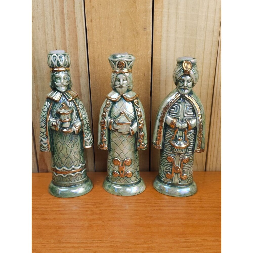 Vintage Mid-Century Three Wise Men Candle Holders
